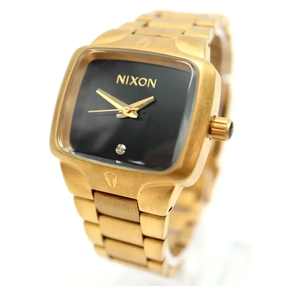 Nixon The Small Player Gold Black Tone 33mm Watch 5.75